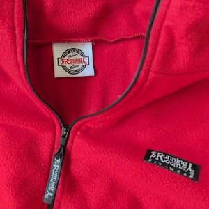 Running Room Zip Up Fleece Sweatshirt Mens Large Red Jogging Walking Fitness